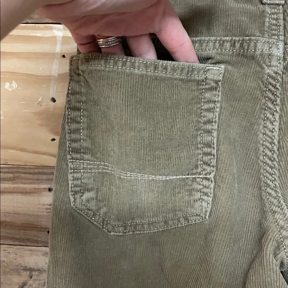 Old Navy size 10 Dark Khaki Color Soft Corduroy Straight Pants with Pockets